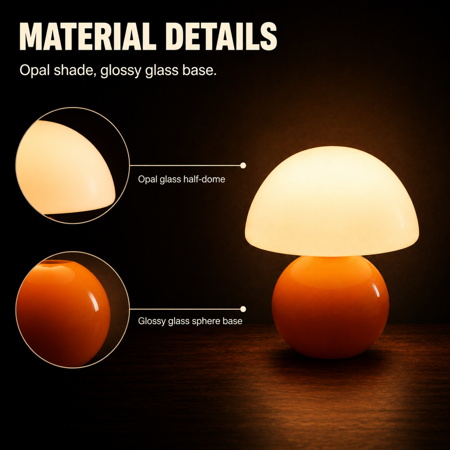 Acorn lamp material details infographic
