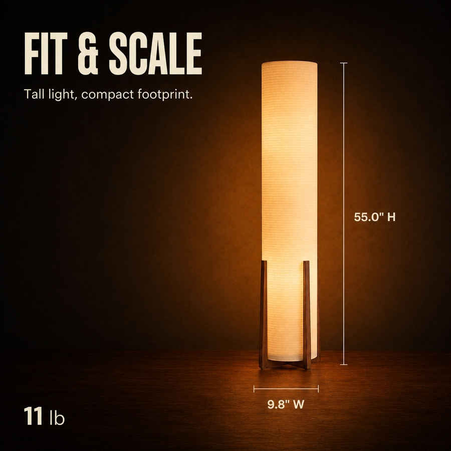 Aspen lamp dimensions and weight infographic