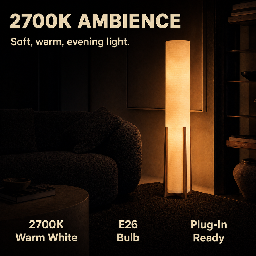 Aspen lamp 2700K warm-light ambience infographic