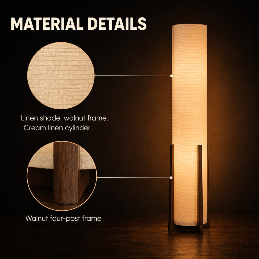 Aspen lamp material details infographic