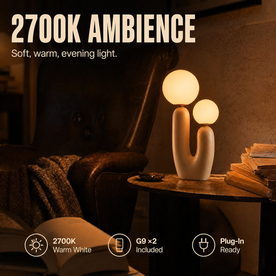 Bloom lamp 2700K warm-light ambience infographic