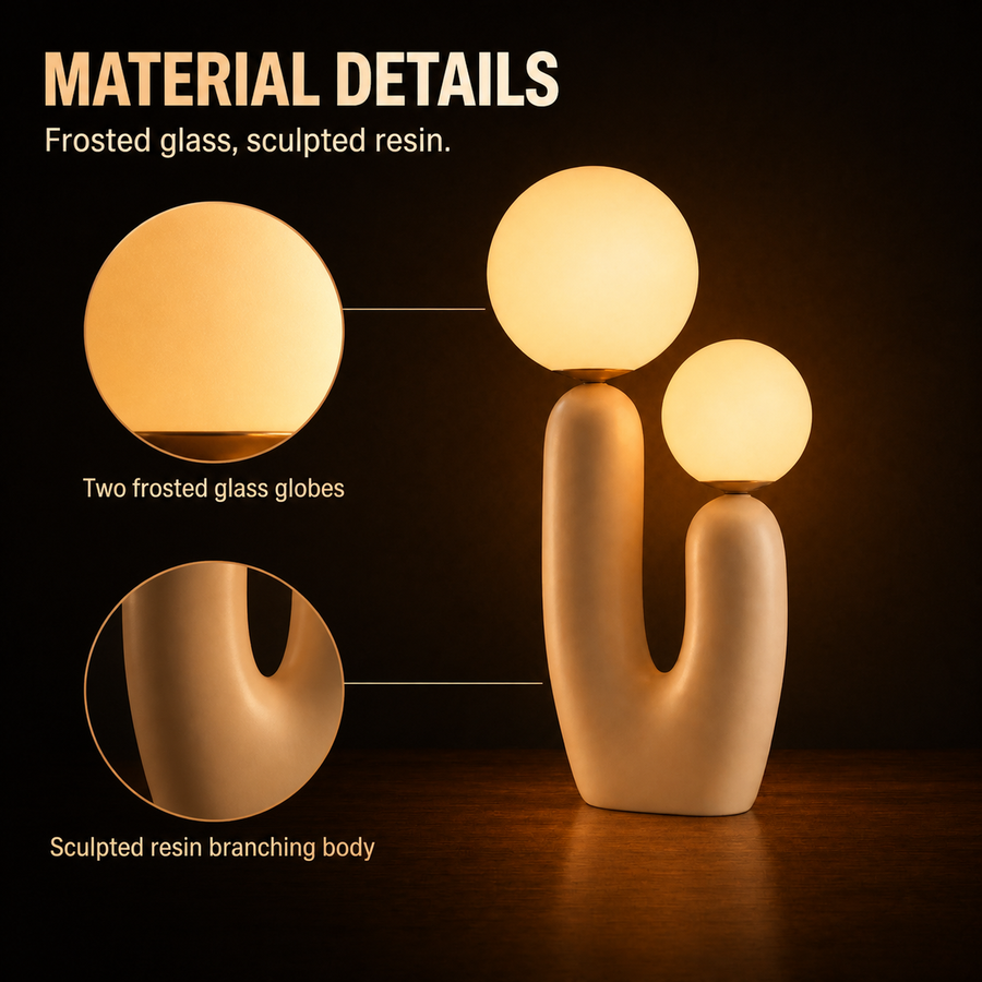 Bloom lamp material details infographic