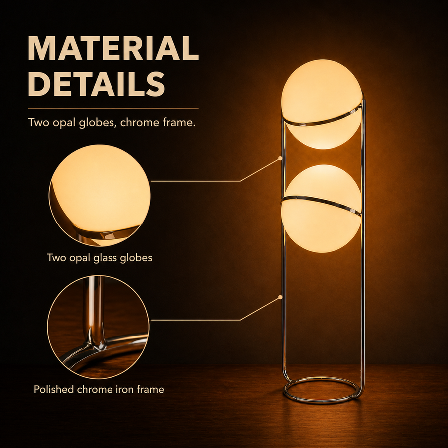 Duo lamp material details infographic