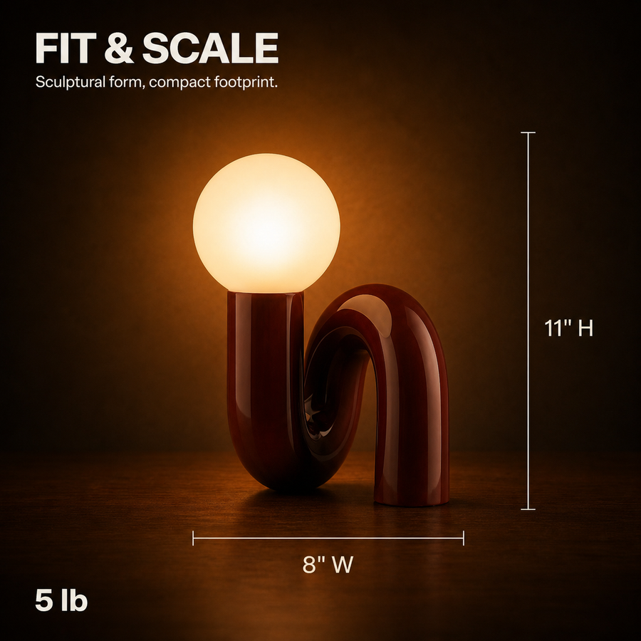 Loop lamp dimensions and weight infographic