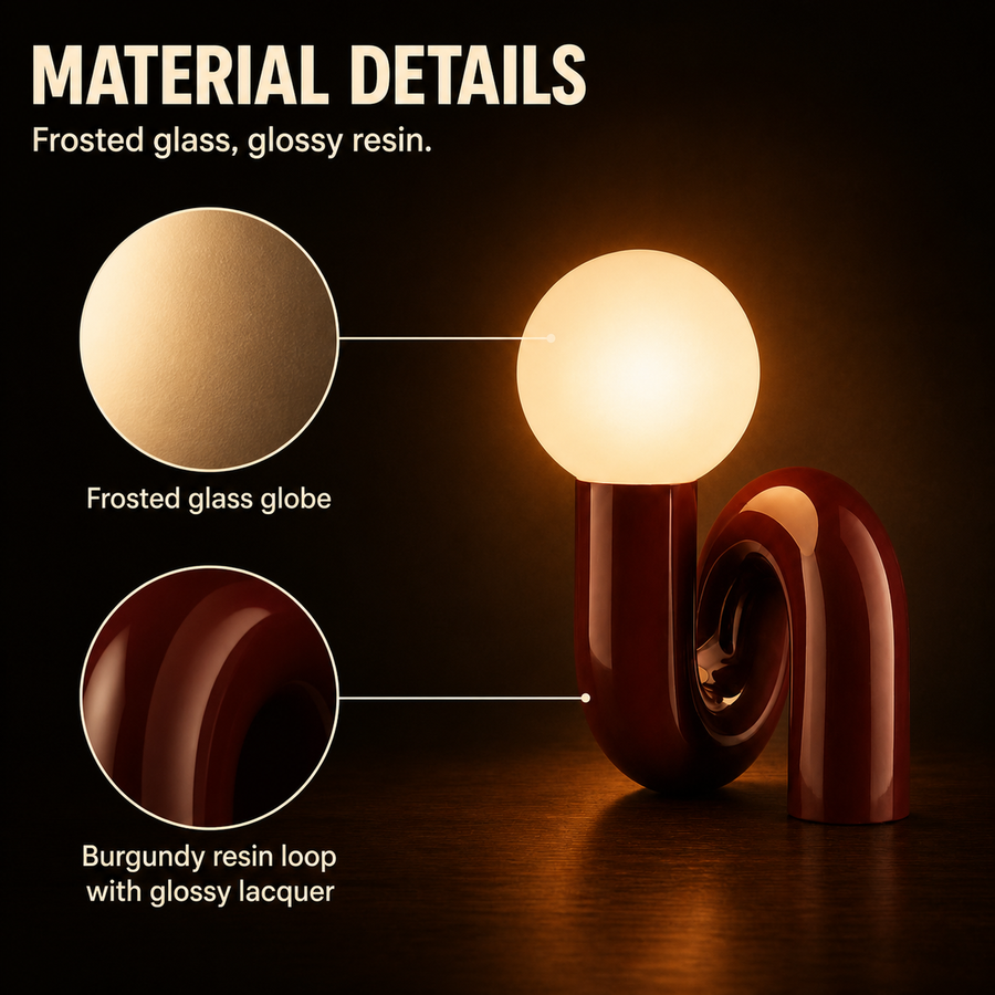 Loop lamp material details infographic