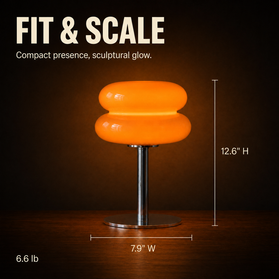 Puff lamp dimensions and weight infographic