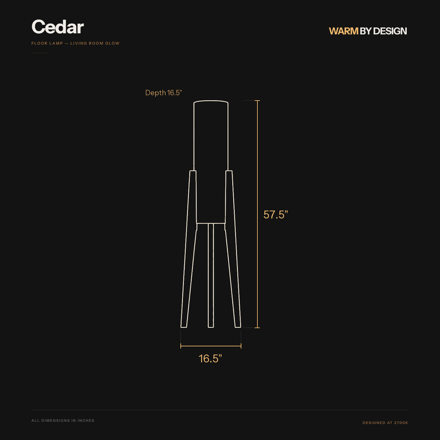 Cedar dimensions diagram