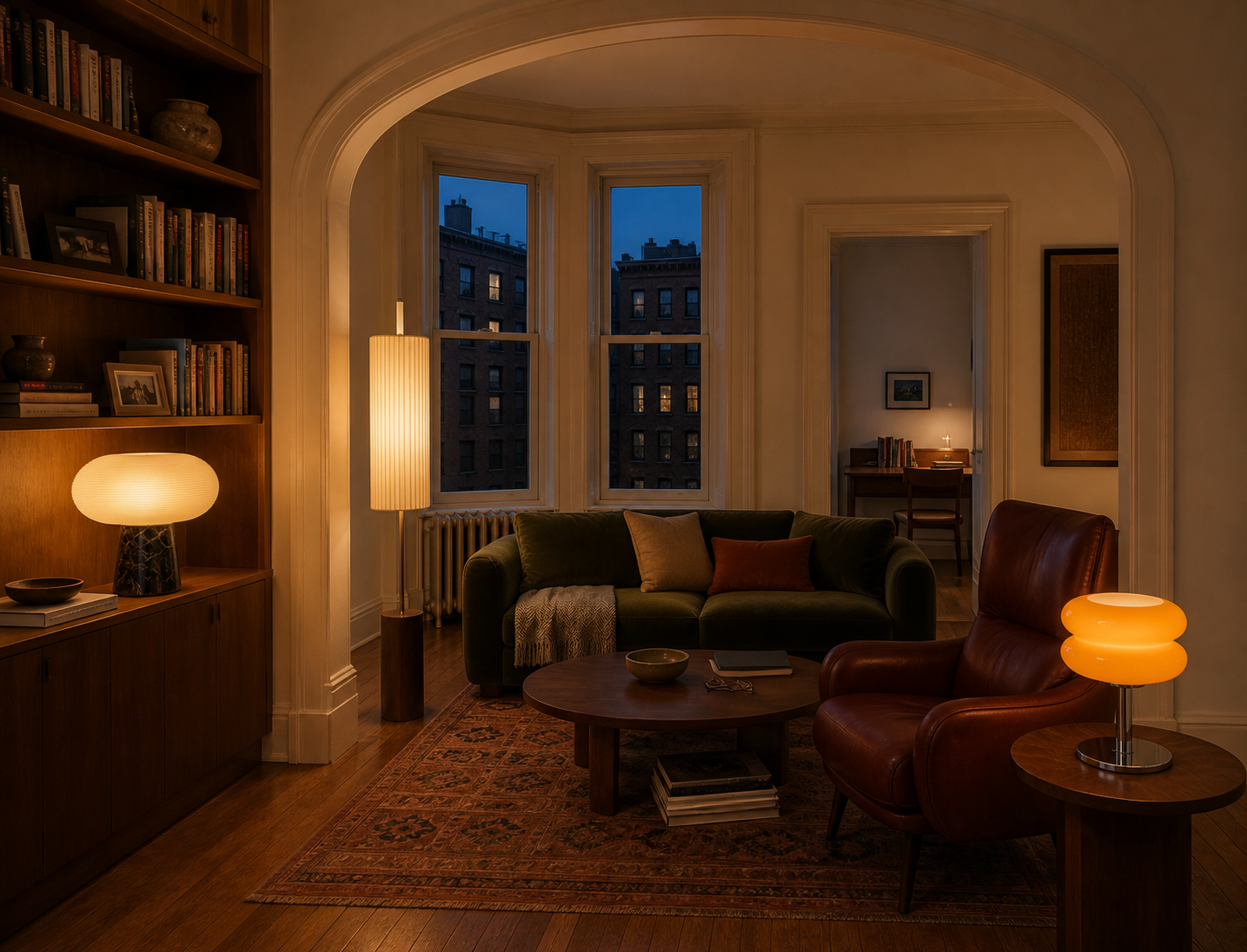 Warm 2700K layered lighting