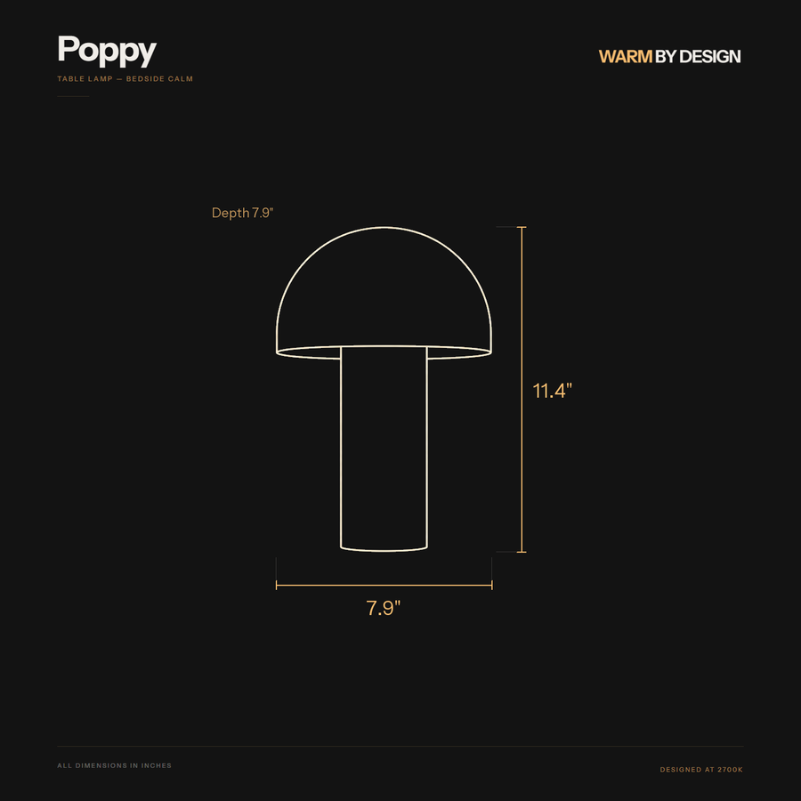 Poppy dimensions diagram